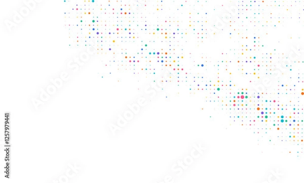 Obraz Colorful halftone pattern on white background