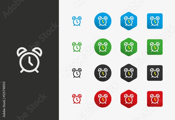 Obraz Alarm clock icon variations