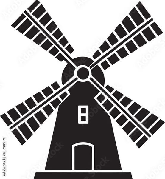 Fototapeta  A windmill silhouette vector