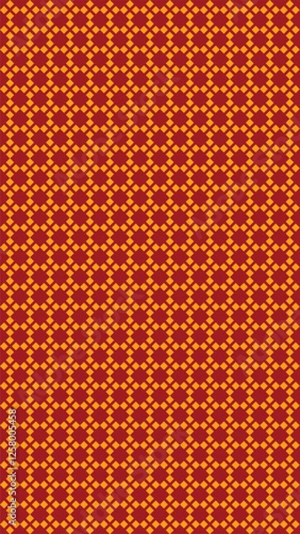 Fototapeta With its vibrant red and yellow hues, this vector background features an original tile pattern that suits various commercial purposes like web design or promotional materials.

