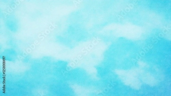 Obraz 淡い手描きの水彩風の素材 背景素材 ブルー 水色 背景素材 16:9サイズ AI生成素材