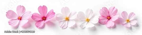 Obraz delicate isolated flower petals on white background, botanical, forget me not flower petals, flowers