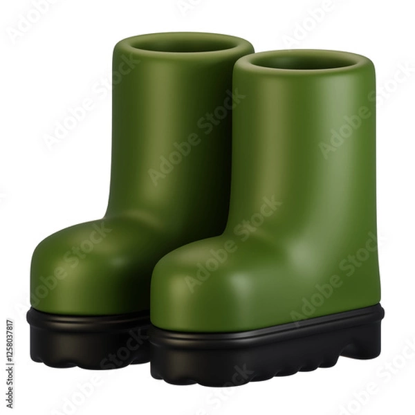 Fototapeta 3d rendering farm and agriculture icon concept. 3d render boots icon