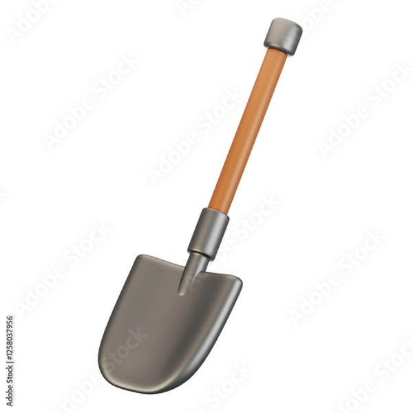 Fototapeta 3d rendering farm and agriculture icon concept. 3d render shovel icon