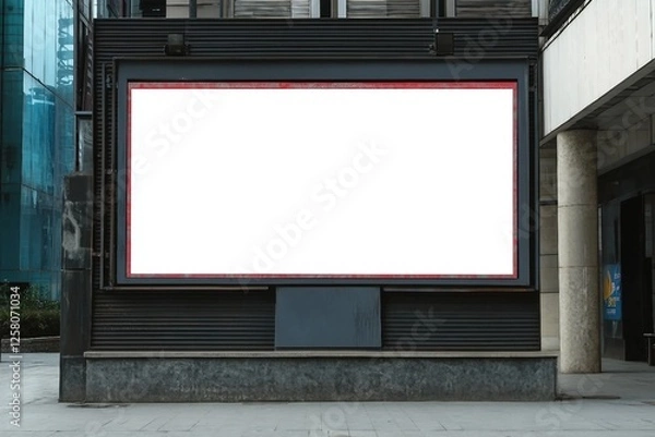 Obraz Large blank billboard on a street wall, banners with room to add your own text