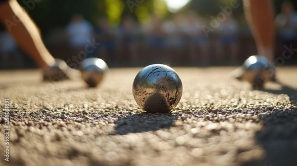 Fototapeta A pétanque game in progress.