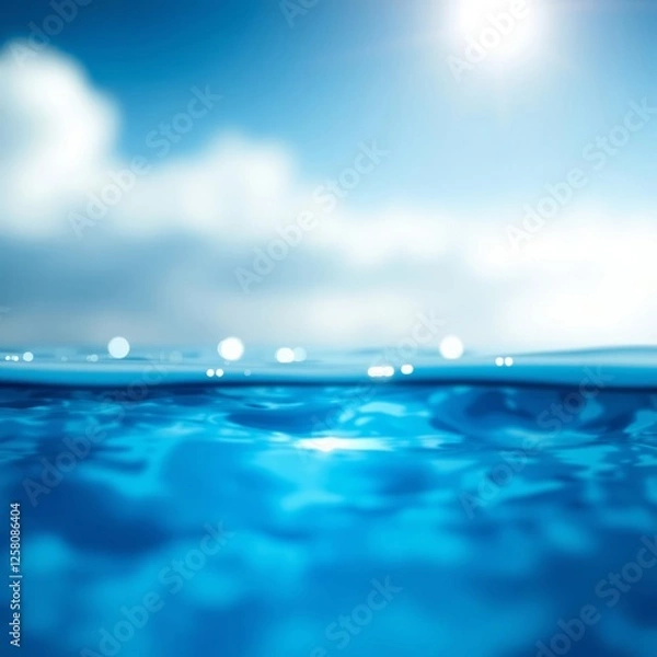 Fototapeta Blue water and sun reflections background Bokeh light lights background bokeh abstract light bright effect shiny