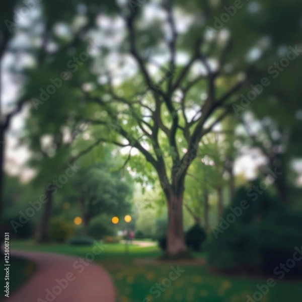 Fototapeta Blur defocused park garden tree in nature background Bokeh light lights background bokeh abstract light bright effect shiny