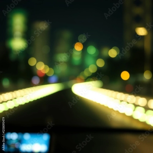 Fototapeta Abstract light green bokeh panoramic header background Bokeh light lights background bokeh abstract light bright effect shiny