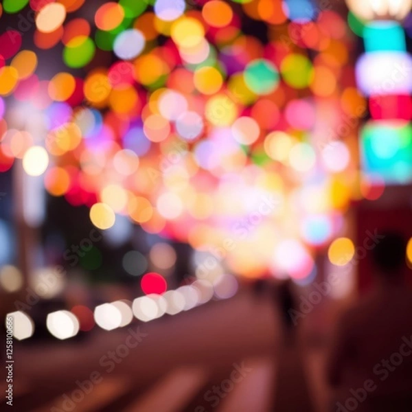 Fototapeta Colorful night city lights bokeh backgroundlights blurred bokeh background for your festival design backdrop Bokeh light lights background bokeh abstract light bright effect shiny