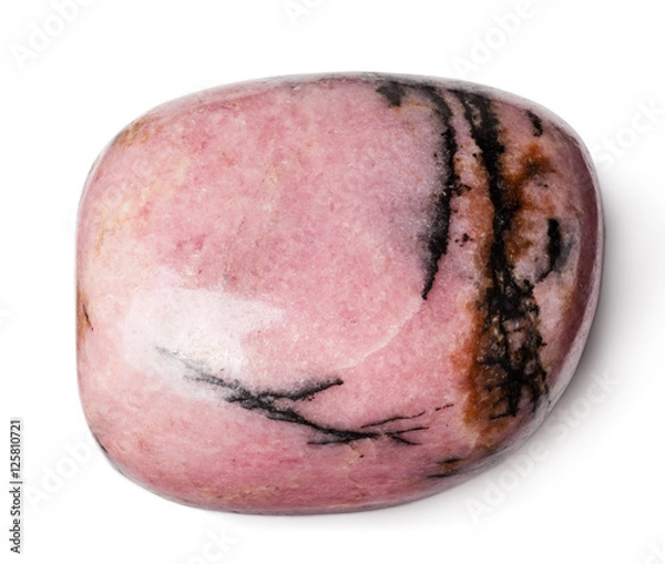 Fototapeta Rhodonite stone isolated on white with clipping path