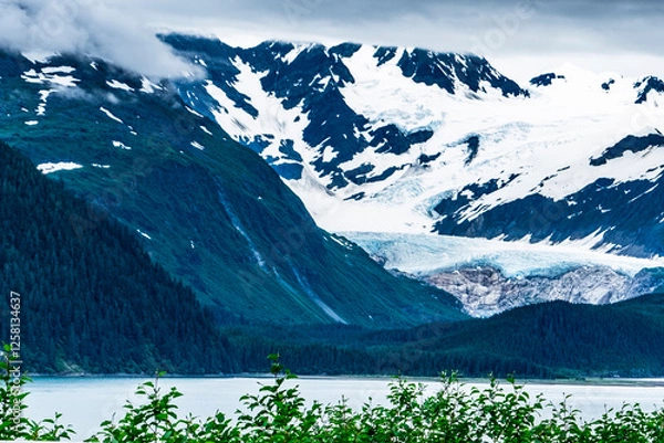 Obraz Alaska wilderness with snowcapped mountains, rivers and lakes