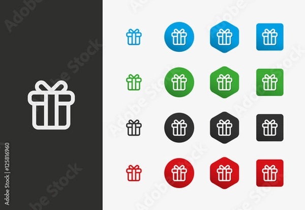 Obraz Gift icon variations