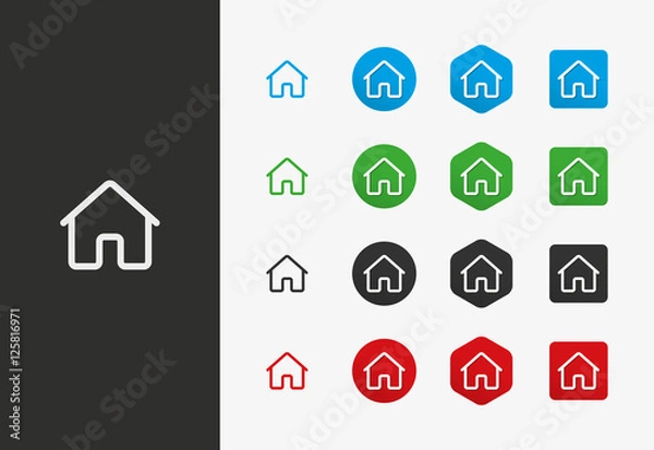 Fototapeta Home icon variations