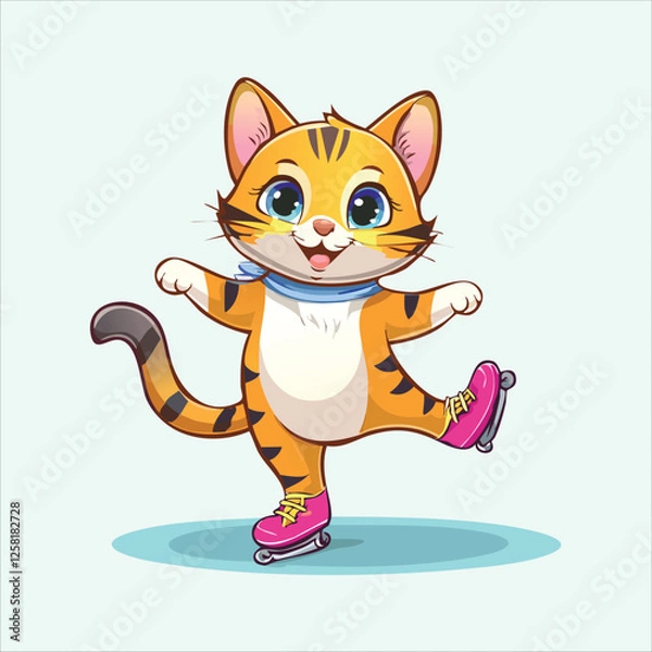 Fototapeta kitten performing a tap dance with tiny shoes