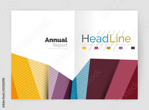 Fototapeta Business abstract geometric financial report brochure template