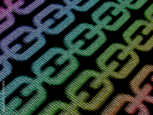 Fototapeta Colorful blockchain digital background
