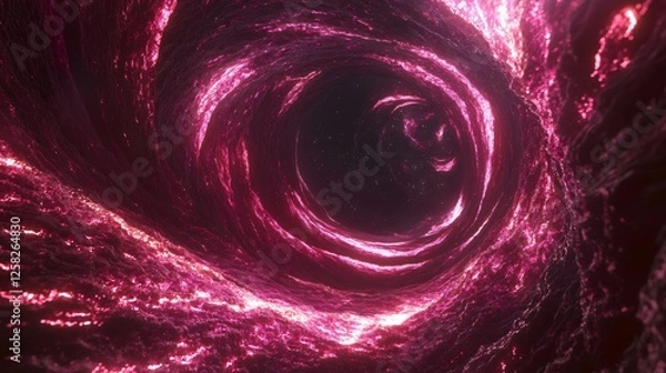 Obraz Swirling Nebula of Rich Pinks and Purples with Glowing Star Clusters and Gentle Light Flares in Cosmic Scene