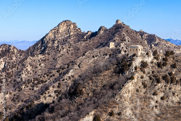 Fototapeta Simatai, a section of the Great Wall of China holding the access to Gubeikou (a strategic pass in ancient times), located in Miyun District, Beijing