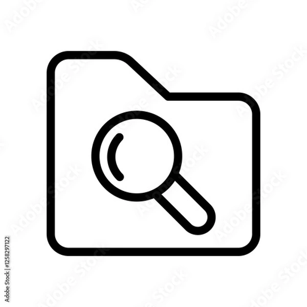 Fototapeta folder search vector icon