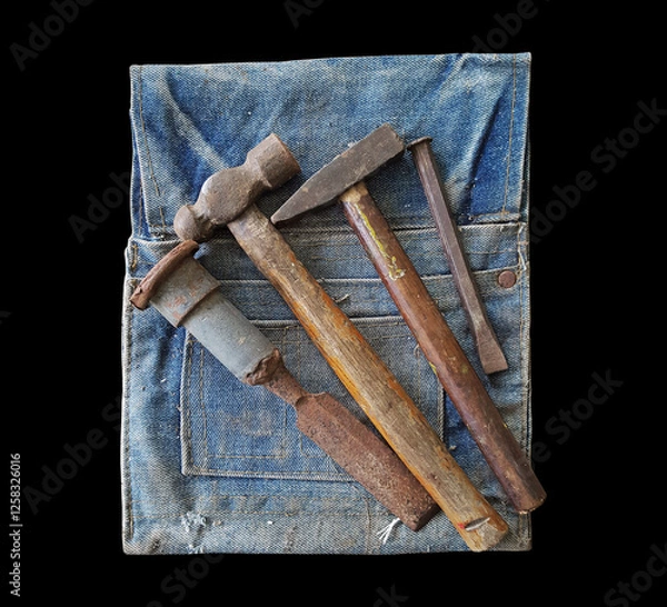 Obraz tools on tool bag on back background