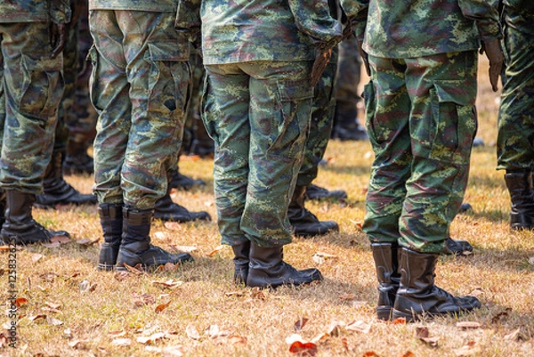 Fototapeta Military, strength endurance training, Military training ,RIGGER,  
Entering The Parachute Rigging Course, Quartermaster Department, Royal Thai Army
