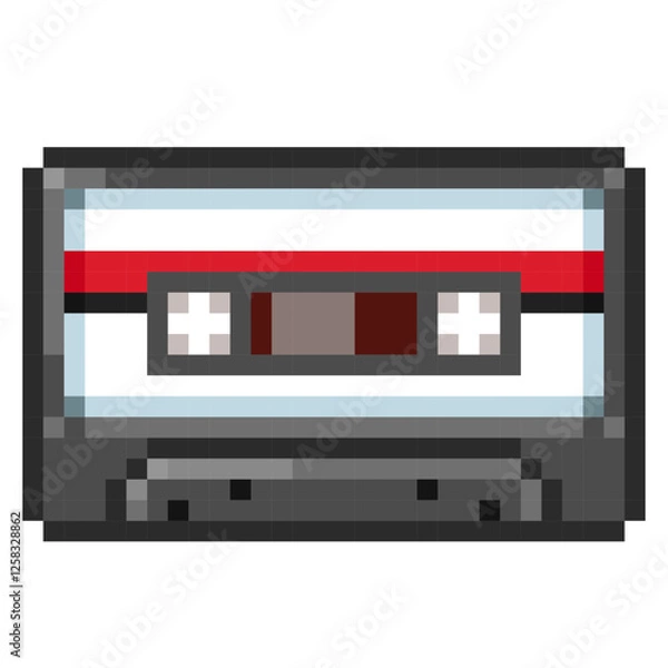 Obraz レトロでかわいいカセットテープのドット絵アイコン