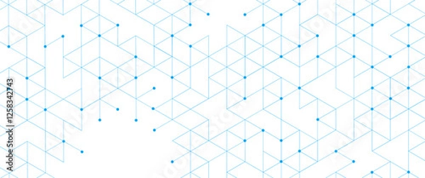Obraz Vector abstract minimalist blue triangles technology pattern blue geometric background. 