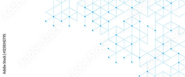 Obraz Vector abstract minimalist blue triangles technology pattern blue geometric background. 