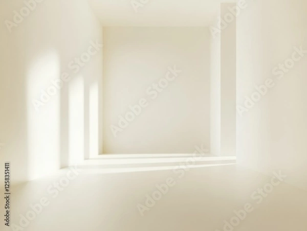 Fototapeta Clean Minimalist Space with Natural Light and Architectural Simplicity Abstract Interior Design