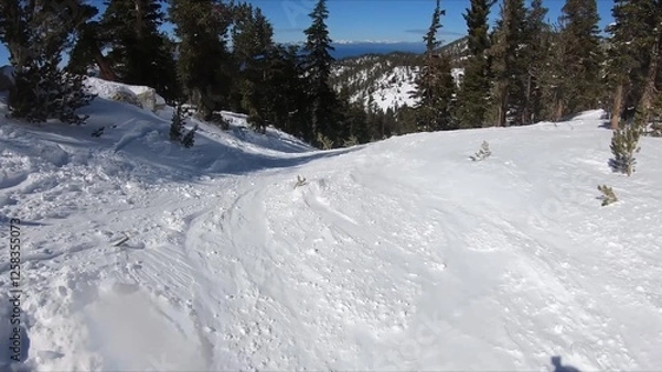 Obraz Winter Serenity: Snowy Trail Cutting Through A Peaceful Frozen Landscape