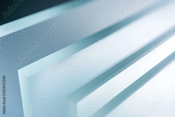 Obraz Close-up of frosted glass in icy blue, subtle gradients and soft, diffused light creating an elegant effect.