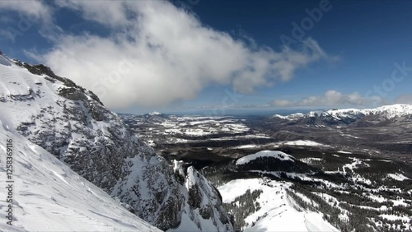 Obraz Spectacular Panoramic View Of A Mountain Range Seen From The Summit Of A Majestic Mountain