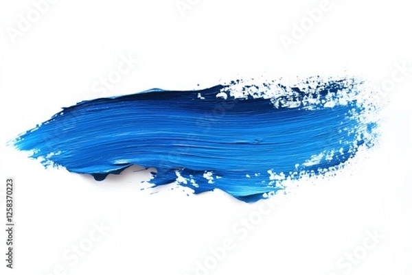 Fototapeta Abstract Blue Paint Stroke on White Background Artistic Expression Concept