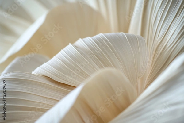 Fototapeta Macro shot of dried palm leaves, curled and textured with subtle fibers, capturing the essence of tropical flora.