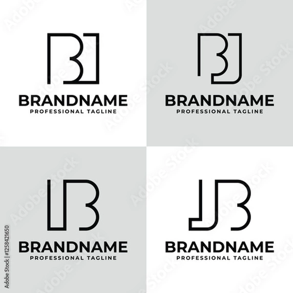 Fototapeta Letters BI IB BJ JB Monogram Logo, suitable for any business
