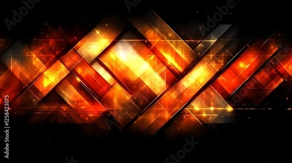 Fototapeta Abstract Orange and Black Geometric Design