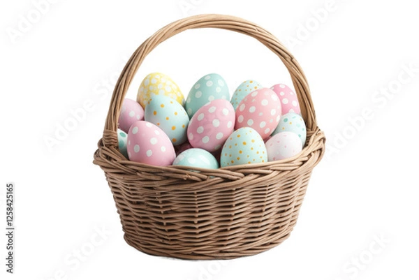 Obraz Colorful Easter eggs in a decorative basket