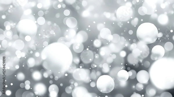 Fototapeta Elegant silver bokeh background with sparkling light effects