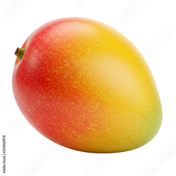 Obraz Vibrant hues converge, A striking close-up of a fresh, ripe mango fruit