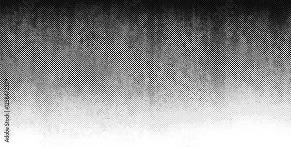 Fototapeta Vector gradient transition diagonal black lines on a white background. Abstract dynamic modern linear halftone pattern.