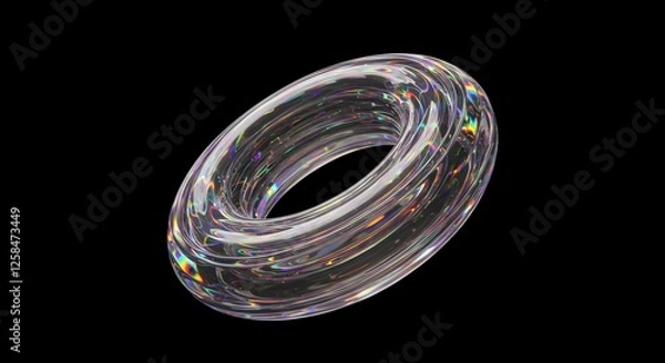 Fototapeta Abstract Futuristic Holographic Background – Macro Shot of Liquid Refraction and Light Distortion on a Dark Surface