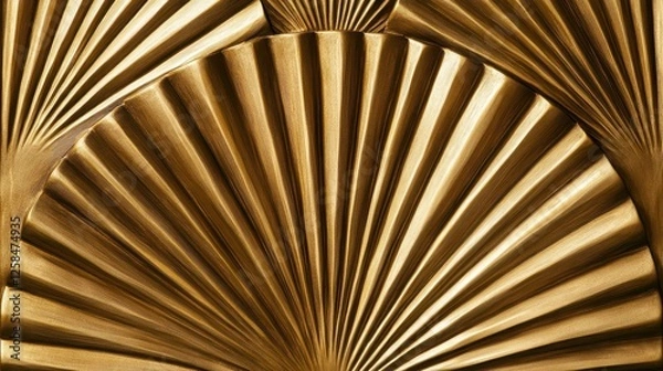 Fototapeta Gilded Radiance, Art Deco Fan Pattern with Exquisite Detail