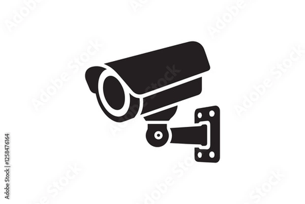 Obraz CCTV camera icon vector silhouette isolated in white background