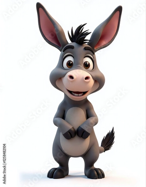 Obraz donkey cartoon isolated on white
