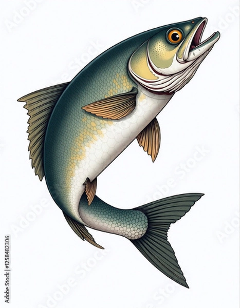 Obraz fish on white background