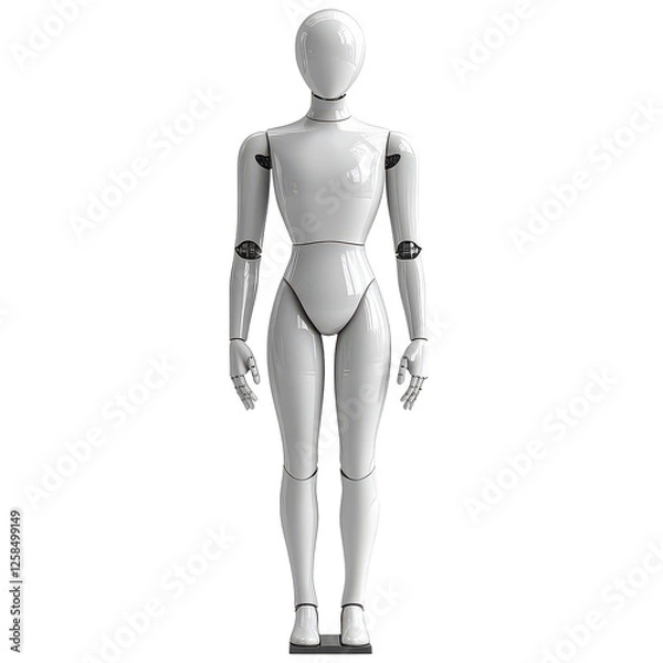 Obraz White mannequin isolated on transparent background, PNG