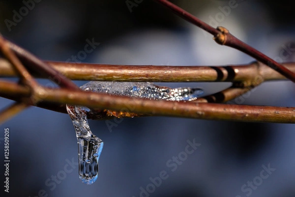 Obraz Wunderschöner Eiszapfen erstrahlt im Sonnenlicht
