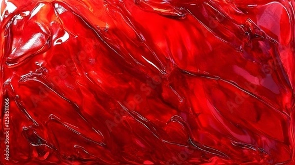 Fototapeta Abstract red glossy background with fluid texture and shimmering surface, ideal for modern design projects.