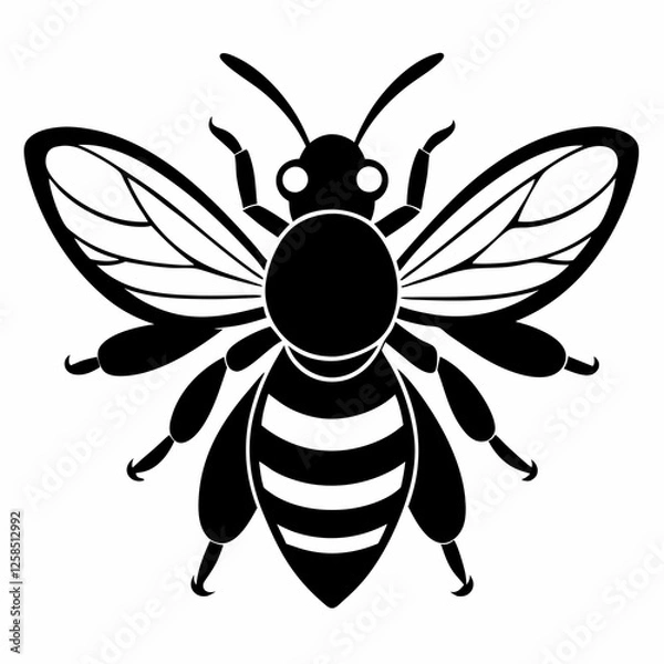Obraz Bee vector silhouette black design white background